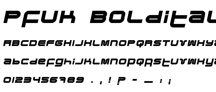Pfuk BoldItalic font